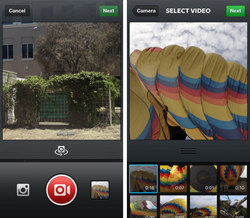 android instagram importation importer video movie galerie, gallery