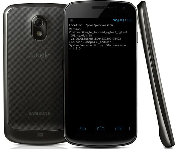 android google samsung galaxy nexus gpu drivers ti omap4 chipset puce graphique powervr sgx544 image 0