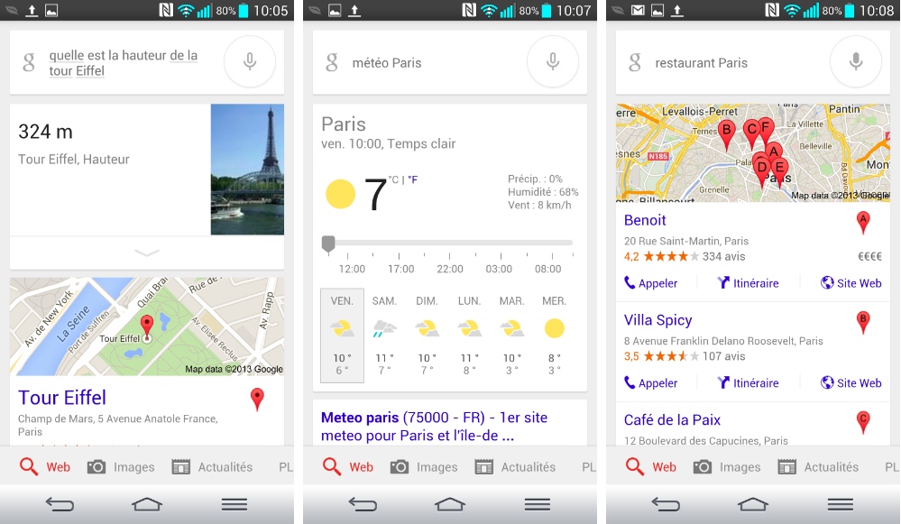 android google voice search recherche vocale retour vocale demonstration images 0