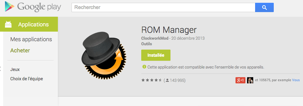 ROM Manager, l’outil de ClockworkMod fait son retour sur le Google Play !