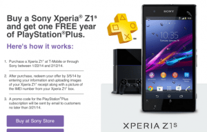 Bon plan : 1 an d’abonnement Playstation Plus pour les possesseurs du Xperia Z1, Z1 Compact et Z Ultra