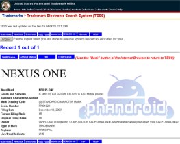 Google a déposé la marque Nexus One aux US