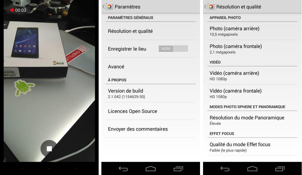 android appareil photo google 2.1 google camera prendre photos pendant enregistrement vidéo images 01