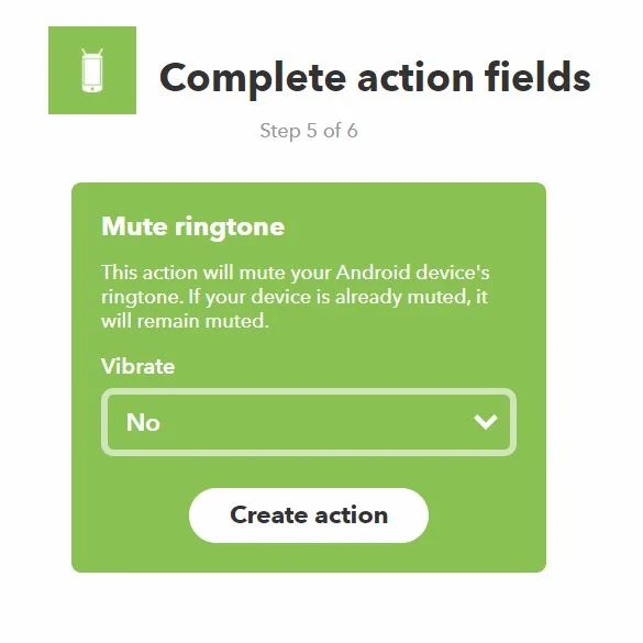 IFTTT recette wifi mute ringtone THEN