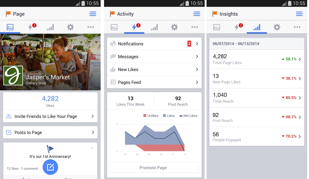 android gestionnaire de pages facebook pages manager 2.0 image 01