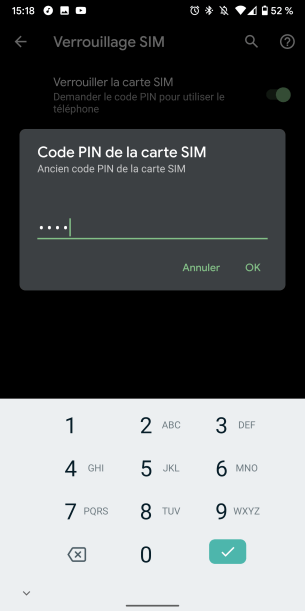 Changer code PIN android 4