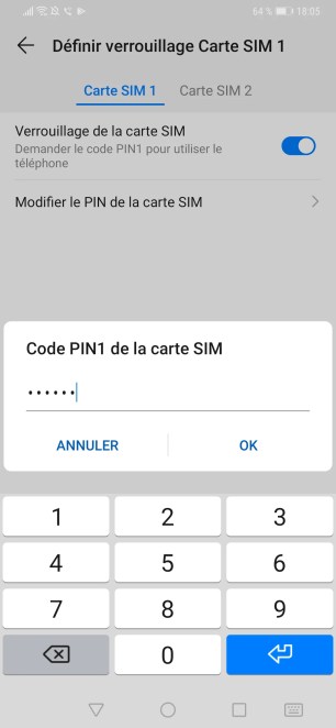 changer code pin huawei 7