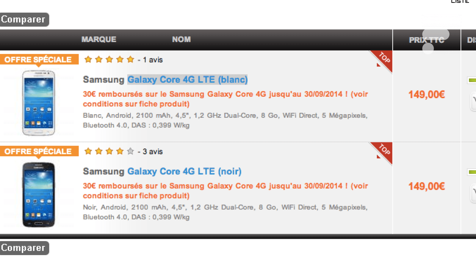 Bon plan : Samsung Galaxy Core 4G LTE à 119 euros