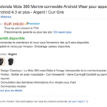 La Moto 360 en pré-commande sur Amazon à 249 euros
