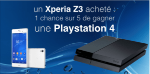 Un Xperia Z3 acheté = 1 chance sur 5 de gagner une PS4