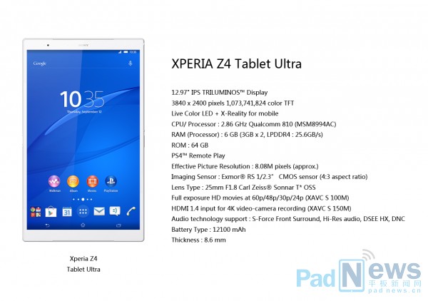 Xperia Z4 Tablet Ultra