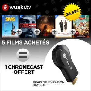 Offrez-vous un Chromecast avec 5 films pour 24,99 euros !