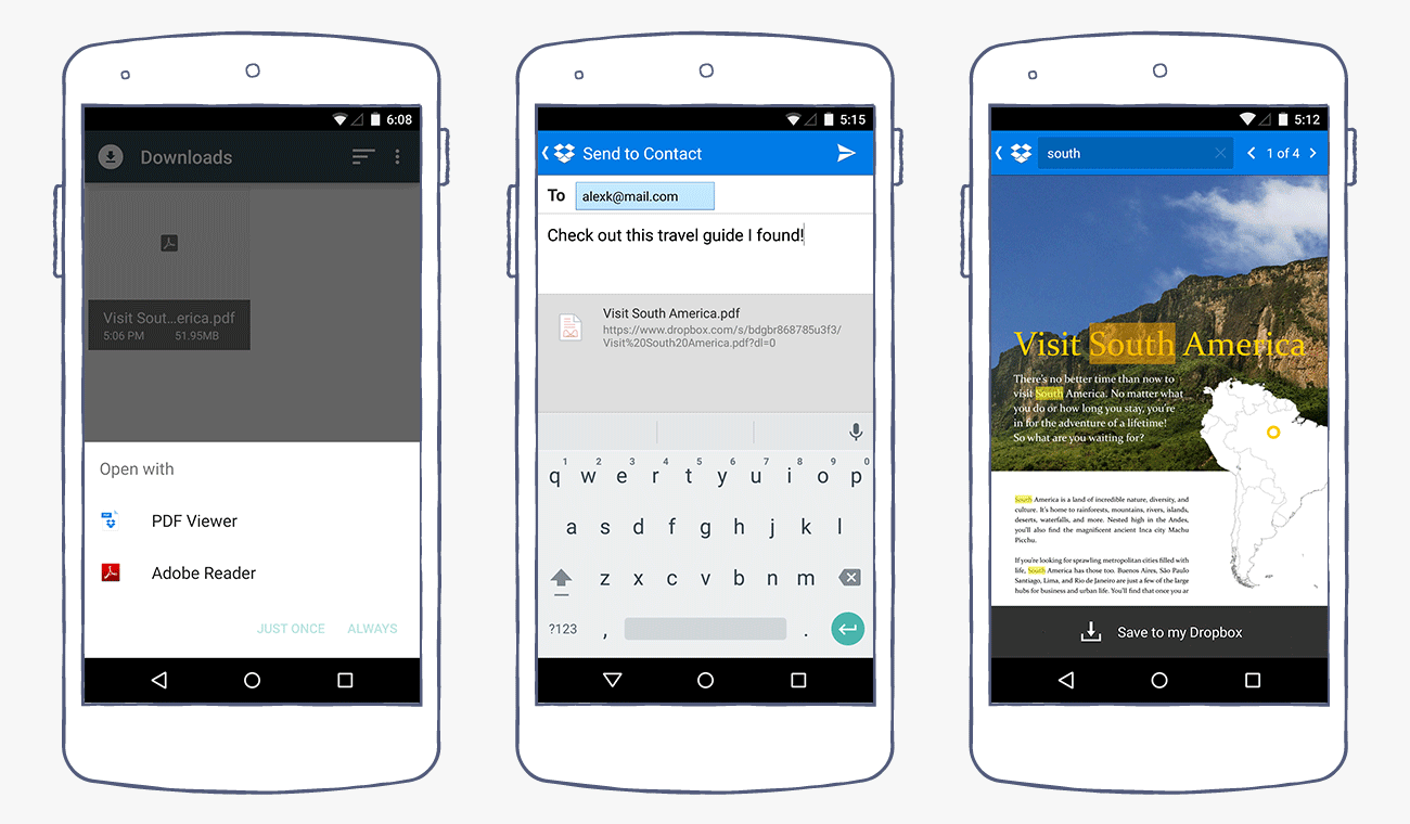 dropbox android pdf