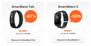 Bon plan : le Smartband talk à 49,99 euros et la SmartWatch 3 à 99,99 euros