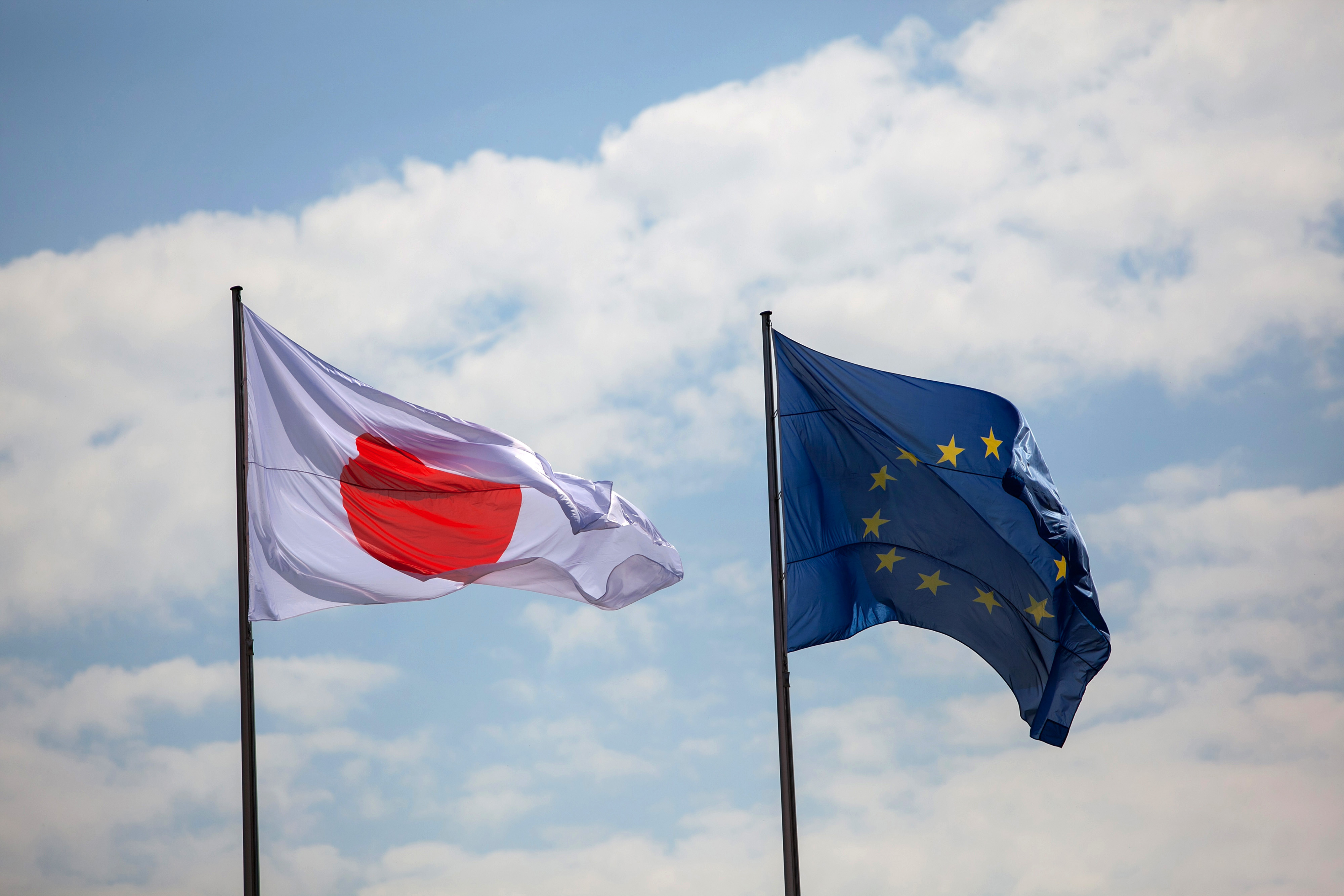 Japan's Prime Minister Shinzo Abe Holds Talks With German Chancellor Angela Merkel