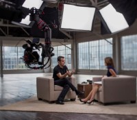 Hugo Barra, vice president of global operations at Xiaomi Corp., left, speaks in this photo taken with a tilt-shift lens during a Bloomberg Studio 1.0 interview in San Francisco, California, U.S., on Thursday, May 28, 2015. Xiaomi Corp. develops, manufactures and distributes communication equipment and parts supplying mobile phones, android devices, smartphone software, smart set-top boxes and related accessories. Photographer: David Paul Morris/Bloomberg *** Local Caption *** Hugo Barra