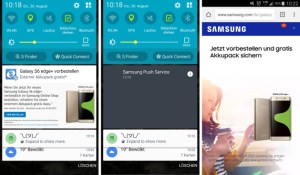 Samsung utilise les notifications pour promouvoir son Galaxy S6 Edge+