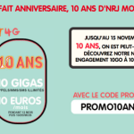 Bon plan : pour ses 10 ans, NRJ Mobile propose un forfait 10 Go à 10 euros