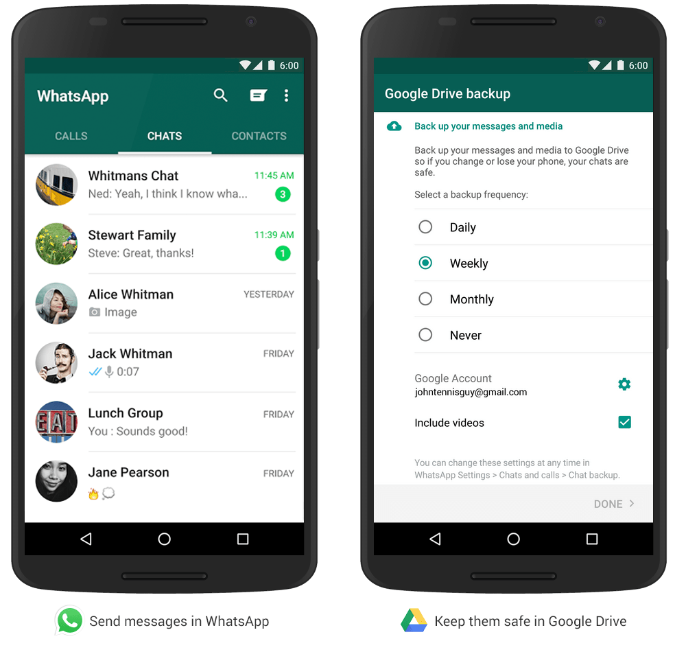 whatsapp google drive