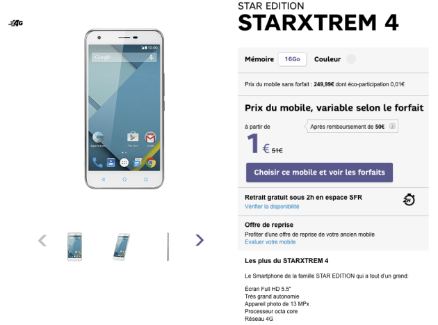 StarTrail 7 et StarXtrem 4, deux "nouveaux" smartphones 4G chez SFR