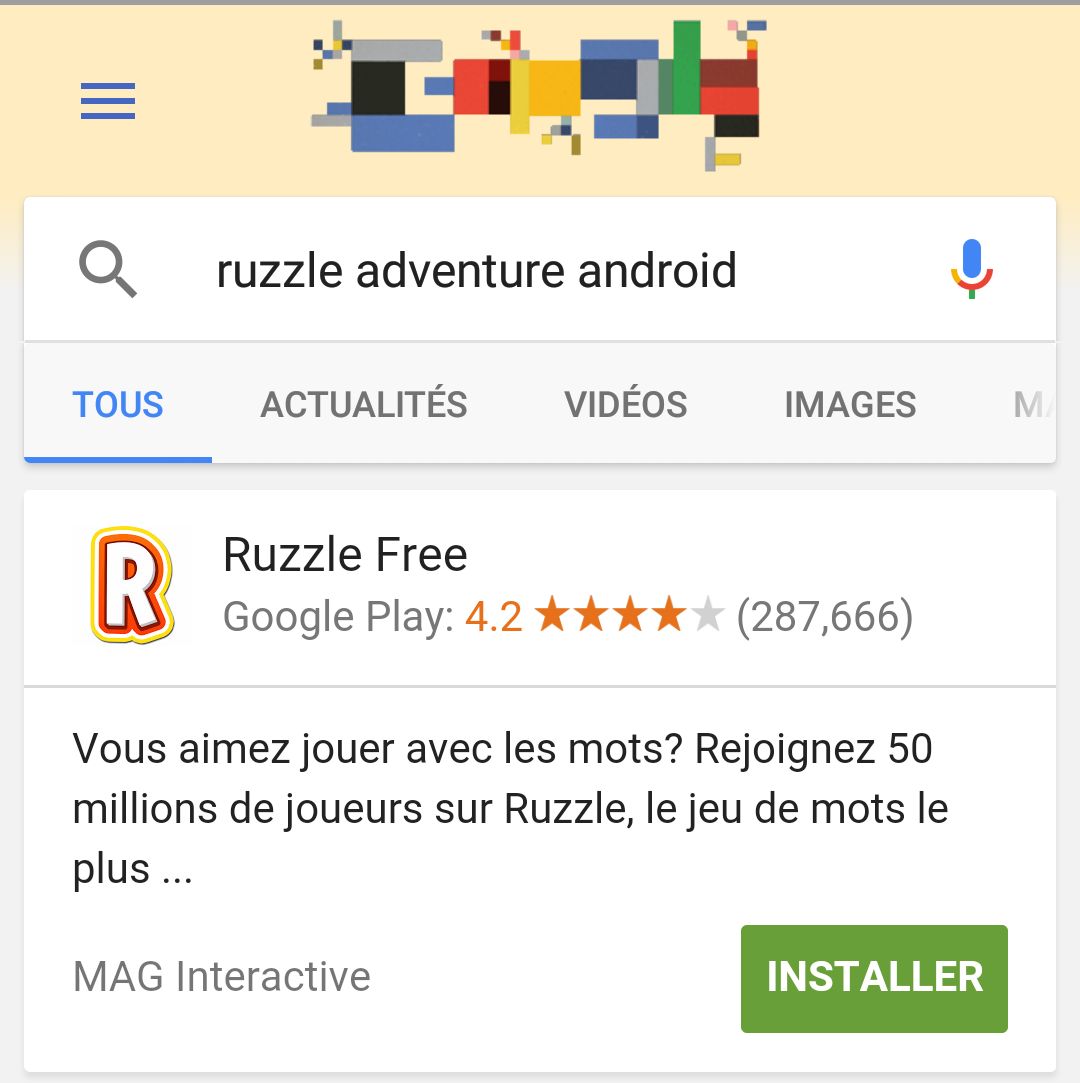 recherche google search app