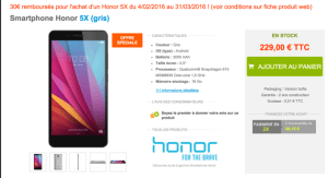 Bon plan : le Honor 5X à 199 euros avec une carte micro SD de 32 Go
