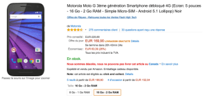 🔥 Bon plan : Le Motorola Moto G (3e gen.) à 149 euros chez Amazon France