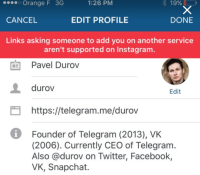 telegram instagram