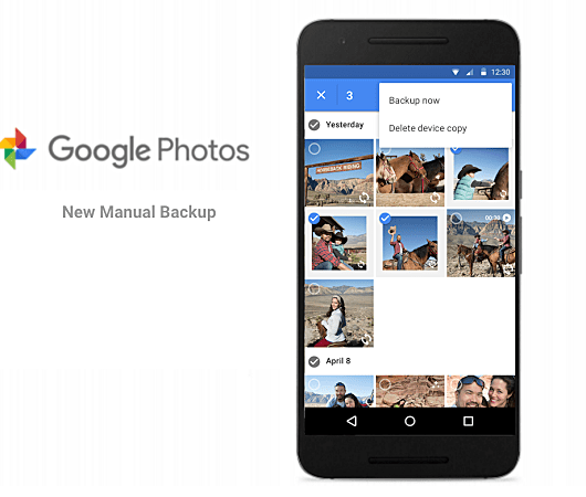 Google Photos manual backup