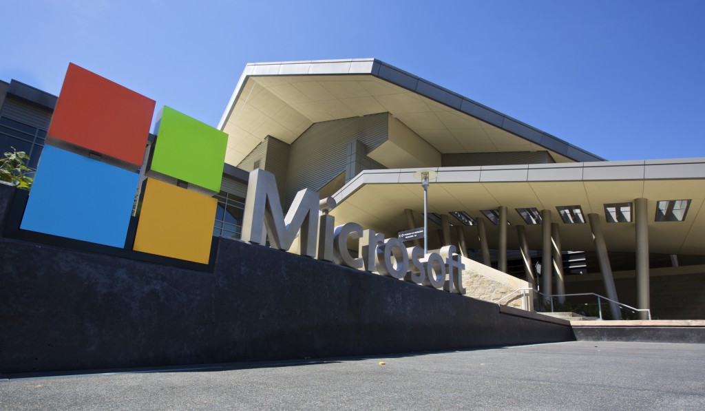 REDMOND, WASHINGTON - JULY 17: The Visitor's Center at Microsoft Headquarters campus is pictured July 17, 2014 in Redmond, Washington. Microsoft CEO Satya Nadella announced, July 17, that Microsoft will cut 18,000 jobs, the largest layoff in the company's history. (Stephen Brashear/Getty Images)