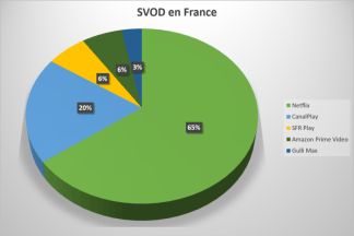 Netflix est le service de streaming vidéo le plus utilisé en France, avec 63 % du temps de visionnage