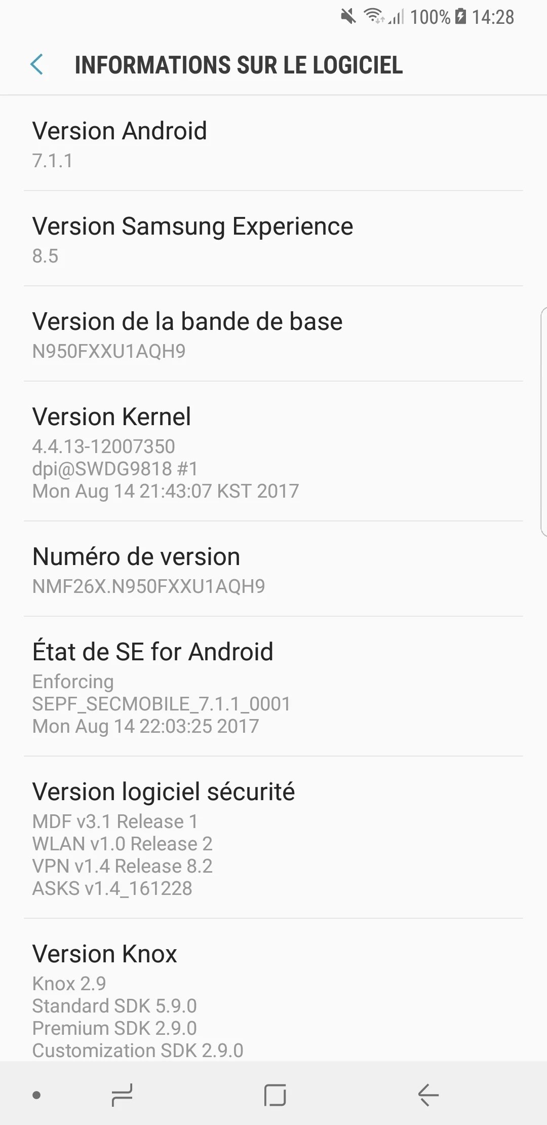 Android à jour