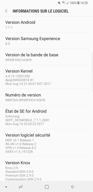 Android à jour