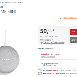 🔥 Bon Plan : le Google Home Mini à 59 euros avec 3 mois d’abonnement Deezer offerts