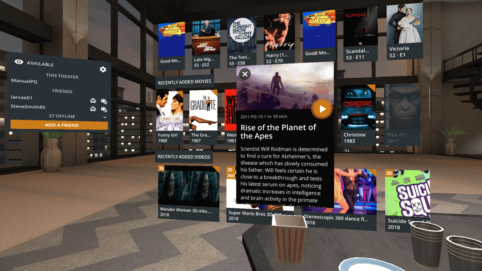 Plex VR : la meilleure application de home cinéma arrive en réalité virtuelle
