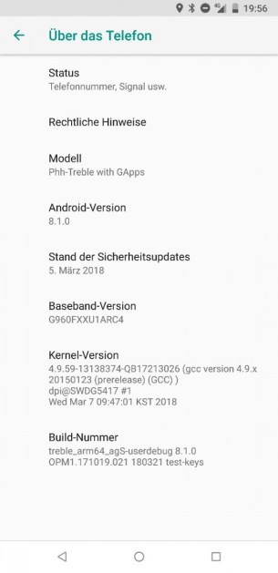 Samsung Galaxy S9 AOSP 81 2