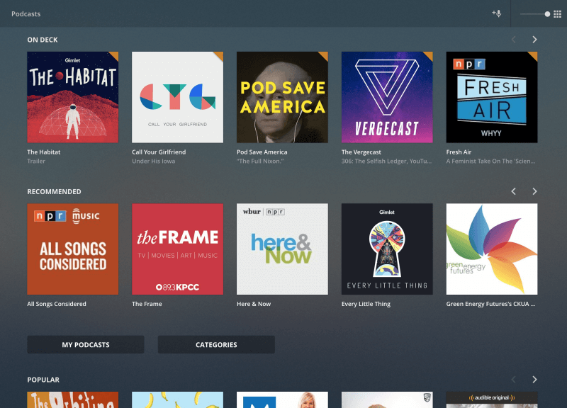 Plex se dote d’une interface plus personnalisable et intègre les podcasts