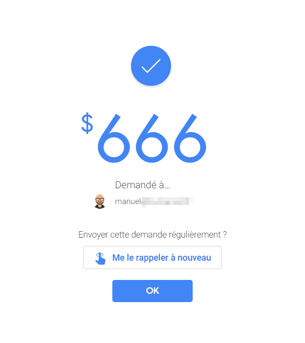 Google Pay demande ok