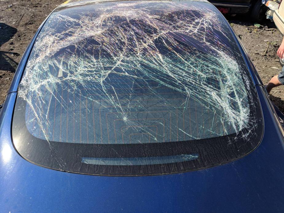 Tesla Model 3 destroyed c