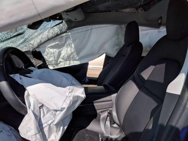 Tesla Model 3 destroyed inside