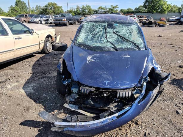 Tesla Model 3 destroyed