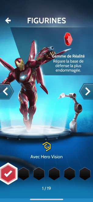 capture appli Hero Vision pour Casque Hasbro Iron Man AR figurine et gemme de l infinie