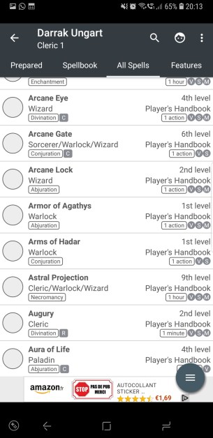 5th Editon Spell Book e