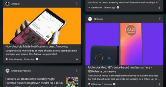 Google Feed Theme sombre
