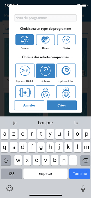 Sphero Edu type de programmes