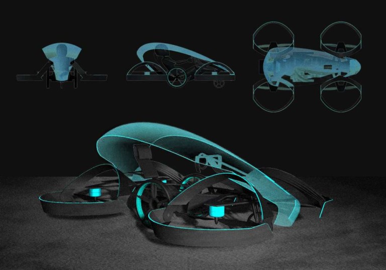 Toyota invente une voiture volante futuriste dont les roues se transforment en hélices