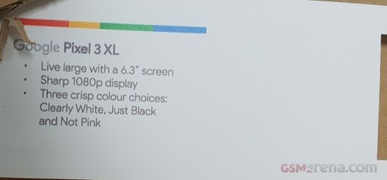 Pixel 3 GSMarena spec sheet 1