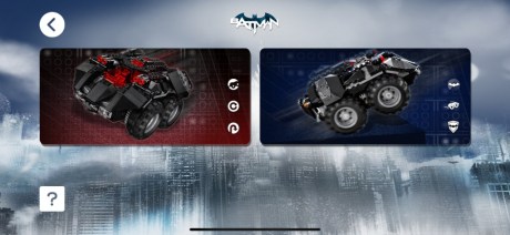 Test Lego DC COMICS Super Heroes Batmobile radiocommandée capture apps fond bleu 1