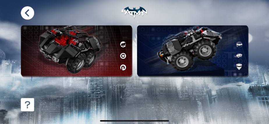 Test Lego DC COMICS Super Heroes Batmobile radiocommandée capture apps fond bleu 1