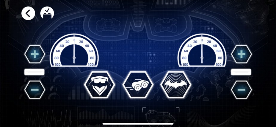 Test Lego DC COMICS Super Heroes Batmobile radiocommandée capture apps fond bleu 2